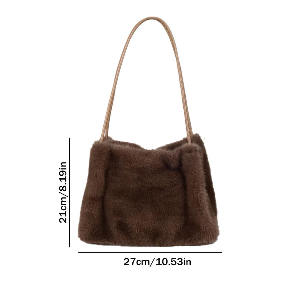 Handbag Faux Mink Plush Bag Temperament Armpit Women's Bag Large Capacity Shoulder Bag Fall/Winter New Arrivals