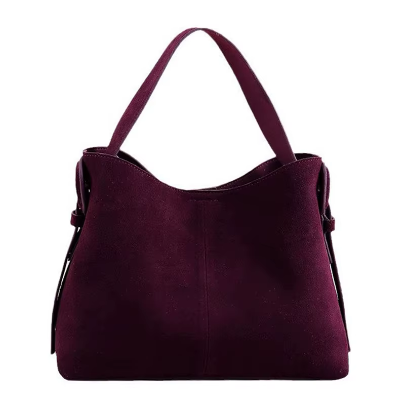 Suede Cowhide fashion ladeis shoulder cross brown bags luxury designer women coffe handbags angola red