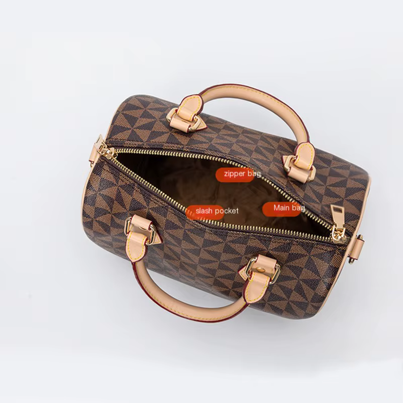 2025 Women's New Boston Pillow Bag Simple and Versatile Crossbody Bag Old Flower Handbag Retro Shoulder Bag